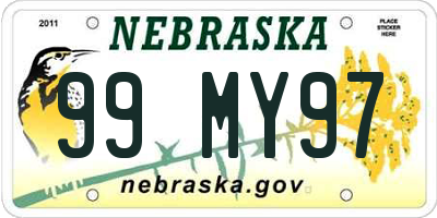 NE license plate 99MY97