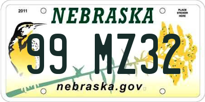 NE license plate 99MZ32