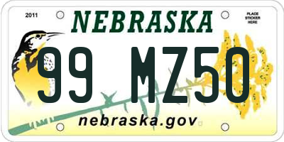 NE license plate 99MZ50