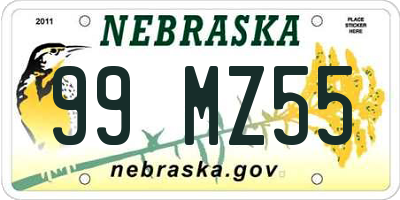 NE license plate 99MZ55