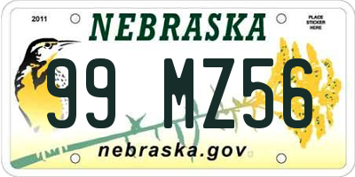 NE license plate 99MZ56