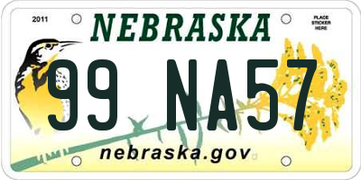 NE license plate 99NA57