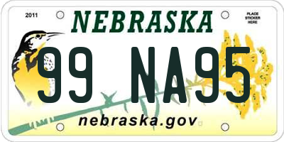 NE license plate 99NA95