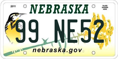 NE license plate 99NE52