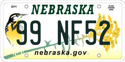 NE license plate 99NF52