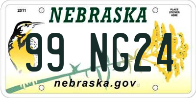NE license plate 99NG24
