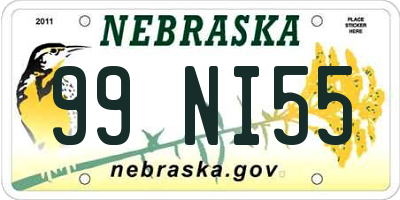 NE license plate 99NI55