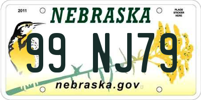 NE license plate 99NJ79