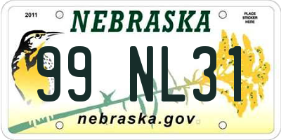 NE license plate 99NL31