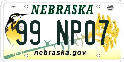 NE license plate 99NP07