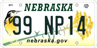 NE license plate 99NP14