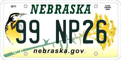 NE license plate 99NP26