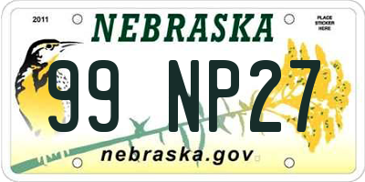 NE license plate 99NP27