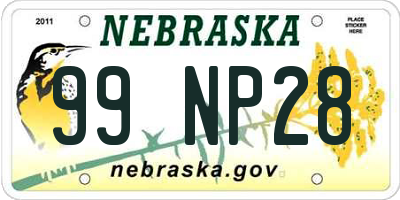 NE license plate 99NP28