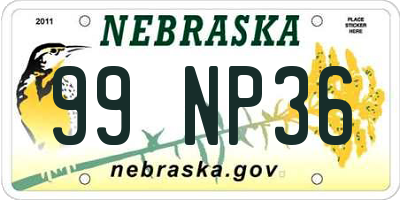 NE license plate 99NP36