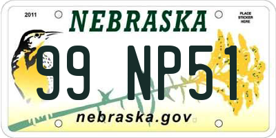 NE license plate 99NP51