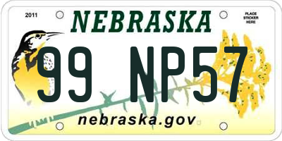 NE license plate 99NP57