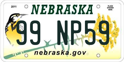 NE license plate 99NP59