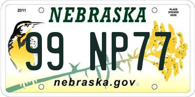 NE license plate 99NP77