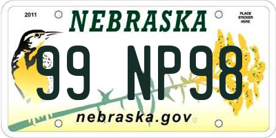 NE license plate 99NP98