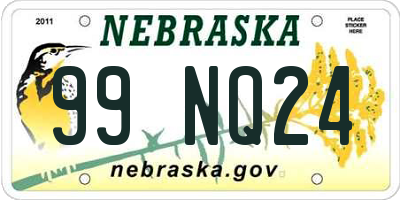 NE license plate 99NQ24