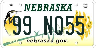 NE license plate 99NQ55