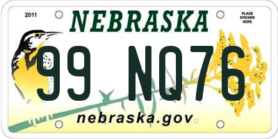 NE license plate 99NQ76