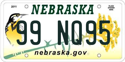 NE license plate 99NQ95