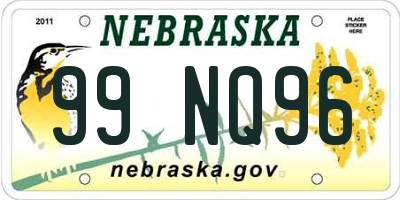 NE license plate 99NQ96