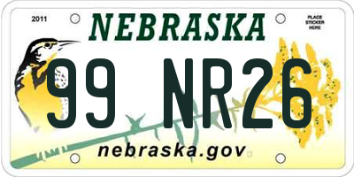 NE license plate 99NR26