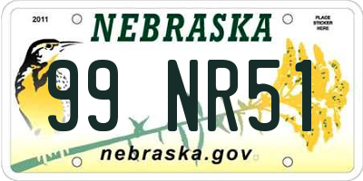 NE license plate 99NR51