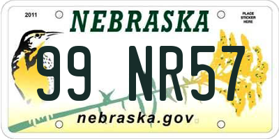 NE license plate 99NR57