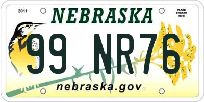 NE license plate 99NR76