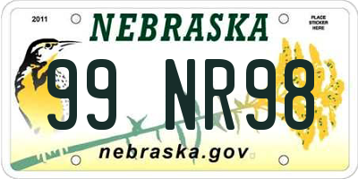 NE license plate 99NR98