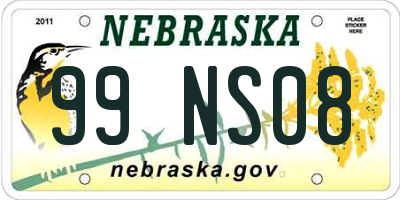 NE license plate 99NS08