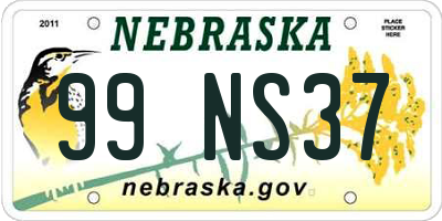 NE license plate 99NS37