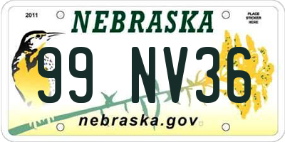 NE license plate 99NV36