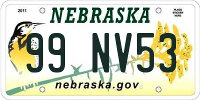 NE license plate 99NV53