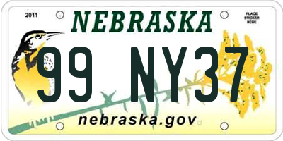 NE license plate 99NY37