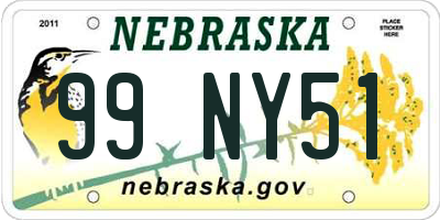 NE license plate 99NY51