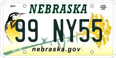 NE license plate 99NY55