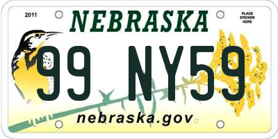 NE license plate 99NY59