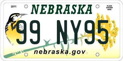 NE license plate 99NY95