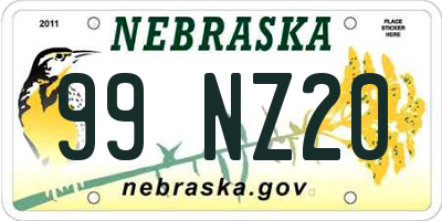 NE license plate 99NZ20