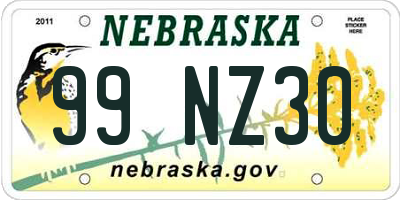 NE license plate 99NZ30