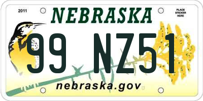 NE license plate 99NZ51