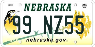 NE license plate 99NZ55