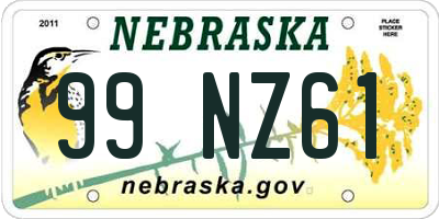 NE license plate 99NZ61