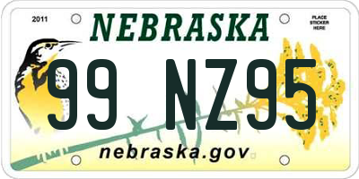 NE license plate 99NZ95