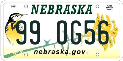 NE license plate 99OG56